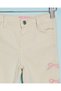 Infant Girls Cream Wide Leg Jeans With Bow Embroidery - 3