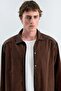 Effective Velvet Coated Denim Brown Shirt