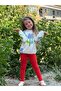 Girl's Set with Floral Patterned Leggings