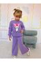 Character Patterned Knitwear Fabric Girls' Top and Bottom Set