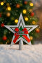 Christmas Tree Silver Star Topper – Merry Christmas Written Ornament |   Eng-120 | - 2