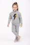 Girl's Knitwear Gray Lightning Pattern Trouser Suit - 2
