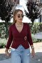 Women's Long Sleeve Double-Breasted Collar Buckle Detailed Viscose Blouse - 4