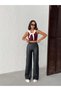 Black Faux Leather Pants with Elastic Waist Misspnt2411 - 5