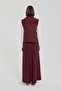 Knitted Skirt Vest Set Burgundy - 6