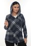 Plus Size Comfortable Fit Hooded Lumberjack Women's Shirt Cardigan