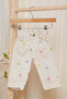 Infant Girls Ecru All Over Heart Print Jeans