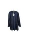 Women's Organic Cotton Crew Neck Long Sleeve Navy Blue Undershirt Tunic 30726