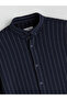 Cc Collection ‘Dan' Navy Blue Regular Fit Long Sleeve Striped Men's Shirt - 2
