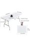 6ft Folding Table - Portable Heavy Duty Plastic Picnic Table, White - 3