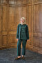 Women's Hidden Zipper Detailed Suit Emerald Green - 4