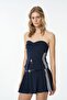 Women's Navy Blue Strapless Blouse Blouse 24K23295-Navy Blue