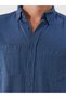 Regular Fit Long Sleeve Gabardine Men's Shirt - 5