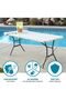 Heavy Duty Folding Table, 6ft, White - 4