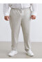 Beige Slim Fit Dobby Men's Trousers - 4