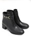 Women's Ankle Length Black Boots with Side Zipper and Accessories - 2