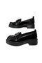 Women's Black V Buckle Orthopedic Sole College Shoes Şnzlze2201-33 - 5