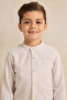 Boys Beige Stone Dobby Shirt - 4