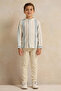 Boys Blue Striped Mandarin Collar Shirt - 2