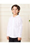 Boys White Long Sleeve Linen Hooded Shirt