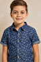 Boys Blue Shirt With White Printed T-shirt - 5