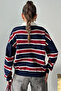 Women's Striped Knit Sweater – Retro & Campus Style - 4