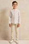 Boys Beige Stone Dobby Shirt - 2