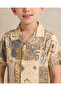 Boys Beige Printed Shirt - 4