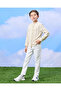 Boys Beige Striped Mandarin Collar Shirt