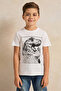 Boys Blue Shirt With White Printed T-shirt - 2