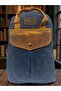 Vintage Leather Canvas Waterproof Disayn Unisex Excursion School Camping Travel Backpack 28X39Cm