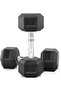 HEX Dumbbells EM-9260-30 Rubber Coated 30KG x2 Cast Iron for Full Body Workouts