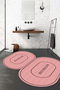 Digital Non-Slip Base Washable Framed Bathroom Written Oval Bath Mat Toilet Set - 5