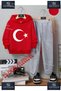 Children's Unisex Special Printed Hooded Tracksuit Set with the Words "Moon Star White"