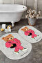 Digital Non-Slip Base Washable Elephant Man Patterned Oval Bath Mat Toilet Set - 4