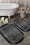 Digital Non-Slip Base Washable Modern Oval Bath Mat Toilet Set - 4