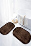 Digital Non-Slip Base Washable Modern Oval Bath Mat Toilet Set