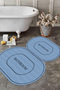 Digital Non-Slip Base Washable Framed Bathroom Written Oval Bath Mat Toilet Set - 4