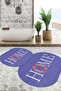 Digital Non-Slip Base Washable Floral Home Written Oval Bath Mat Toilet Set - 3