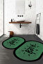 Digital Non-Slip Base Washable Bath Written Oval Bath Mat Toilet Set - 5