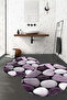 Digital Non-Slip Base Washable Stone Patterned Oval Bath Mat Toilet Set - 5