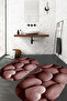 Digital Non-Slip Base Washable Heart Stone Pattern Oval Bath Mat Toilet Set - 5