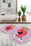 Digital Non-Slip Base Washable Elephant Man Patterned Oval Bath Mat Toilet Set - 3