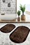 Digital Non-Slip Base Washable Modern Oval Bath Mat Toilet Set - 3