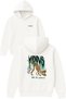 See My Ferocity Design Printed Oversized White Hooded Sweatshirt