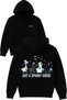 Just a Spooky Design Printed Oversized Black Hooded Sweatshirt