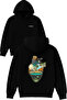 Dont Bottle up Design Printed Oversized Black Hooded Sweatshirt
