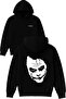 Maske Design Printed Oversized Black Hooded Sweatshirt