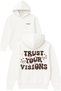 Trust Your Design Printed Oversized White Hooded Sweatshirt