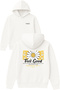 Feel Good Design Printed Oversized White Hooded Sweatshirt